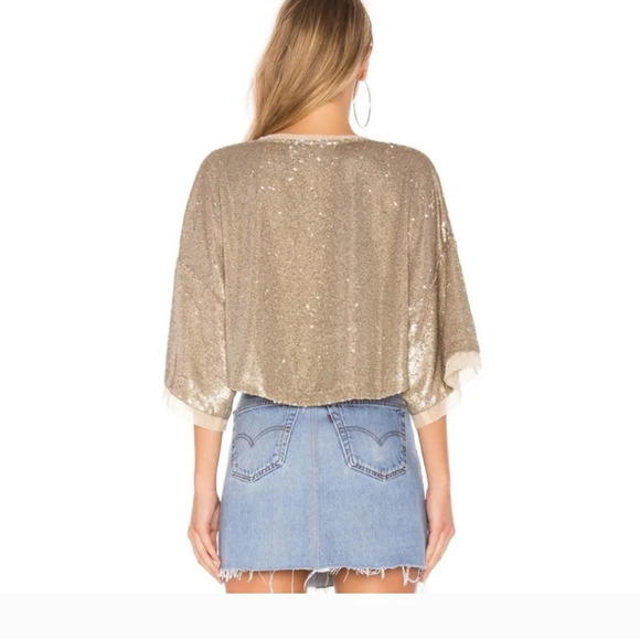 FREE PEOPLE Champagne Dreams Top sequin hold. Size XS - Picture 7 of 16